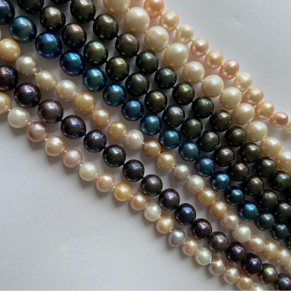 Imperial pearls by Josh Bazar, 24”, freshwater, 925 clasp.  Dark purple - Picture 4 of 8